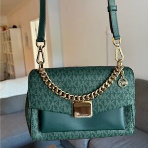 Michael Kors Dark Green Crossbody Purse